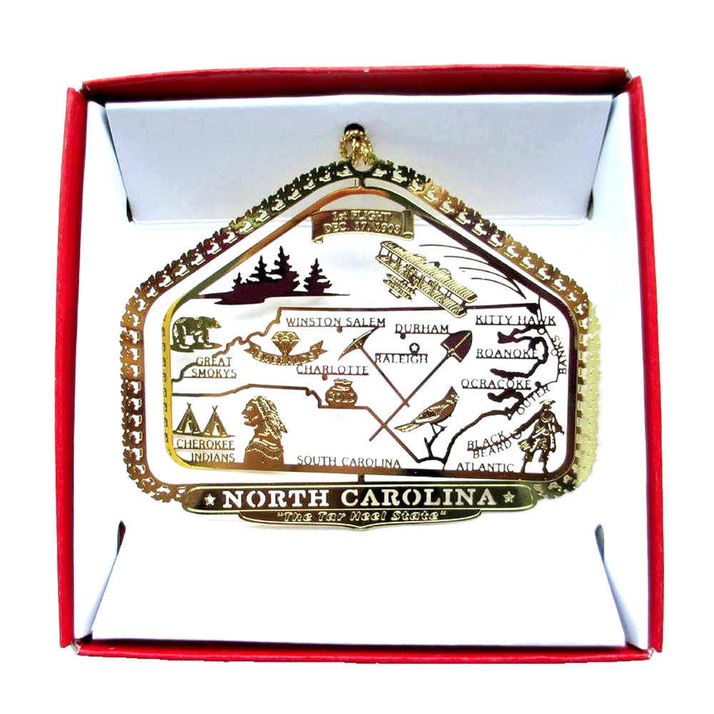 North Carolina Ornament Brass, Popular Cities Tar Heel State Landmarks